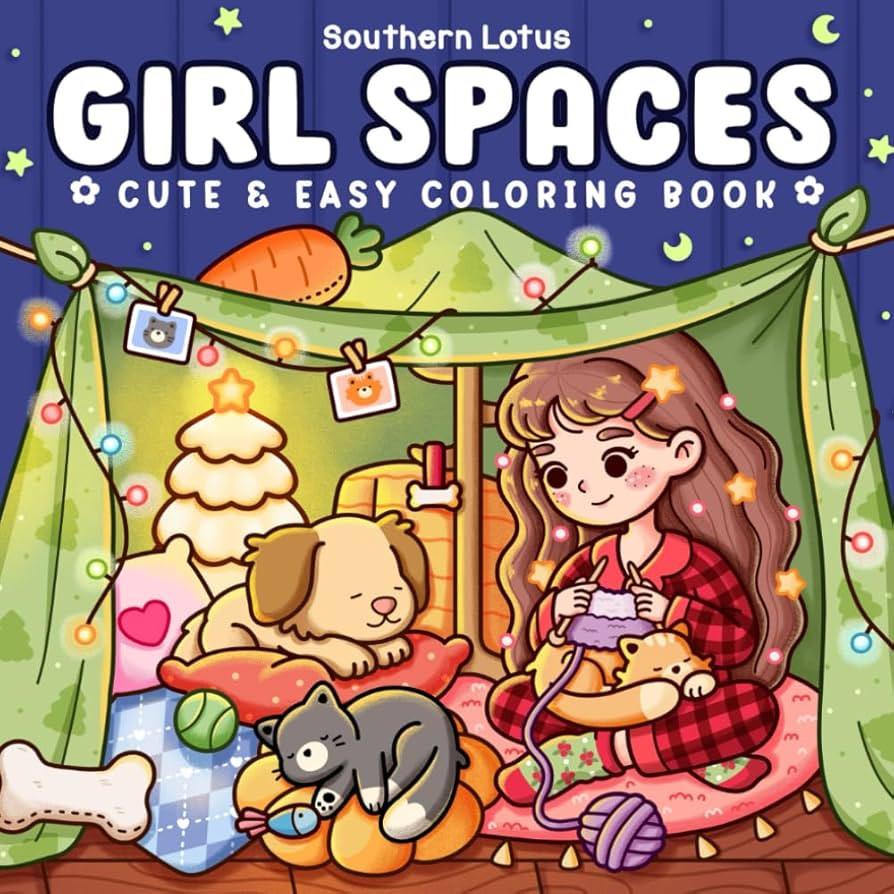 Girl Spaces: Coloring Book for Adults and Teens Featuring Cozy Moments and Girly Things, Cute Dra... | Amazon (US)