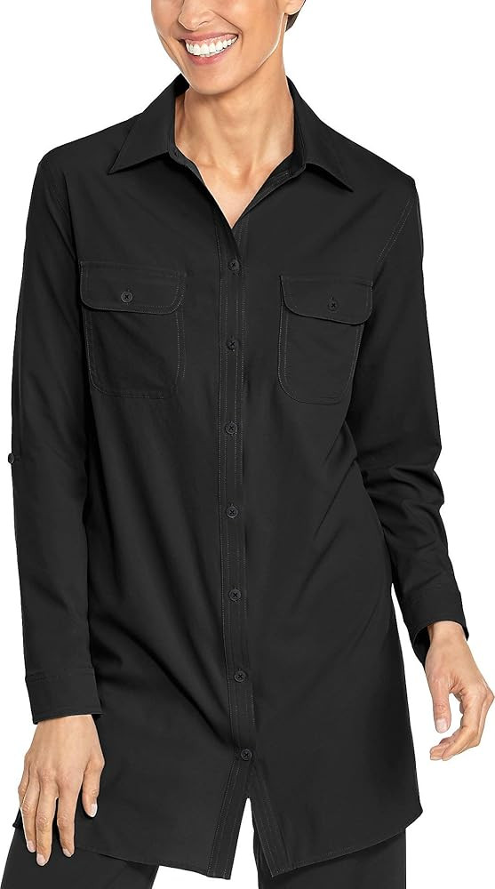 Coolibar UPF 50+ Women's Santorini Tunic Shirt - Sun Protective (Large- Black) at Amazon Women’... | Amazon (US)