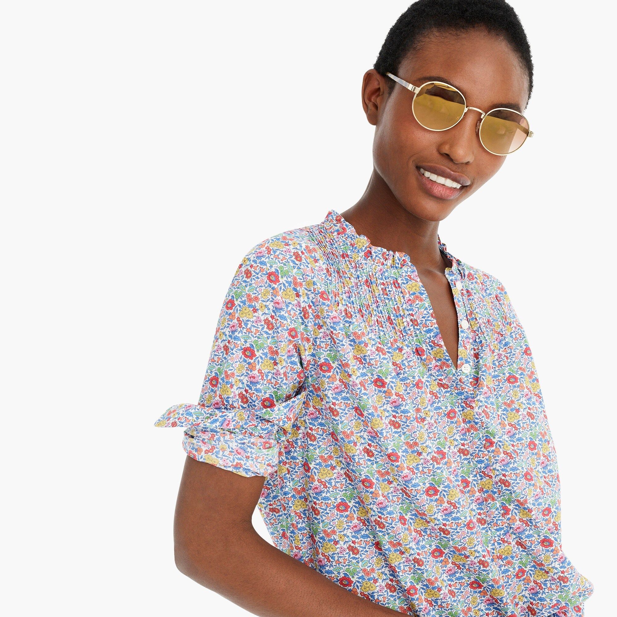 Ruffle classic popover shirt in Liberty® Favourite Flowers | J.Crew US