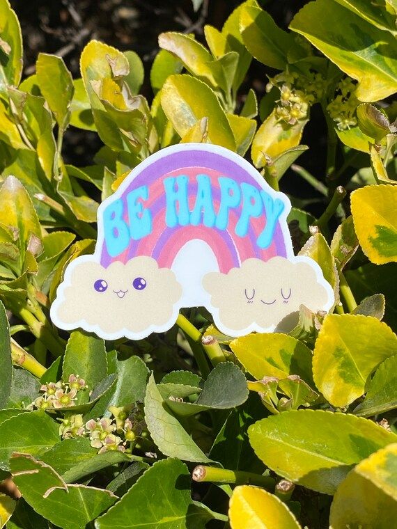 Be Happy Vinyl Sticker | Etsy (US)