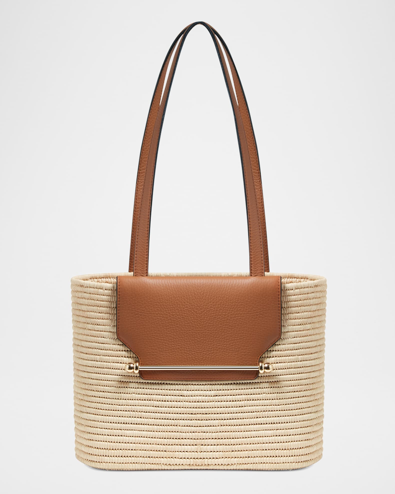 Basket Raffia & Leather Shoulder Bag | Neiman Marcus