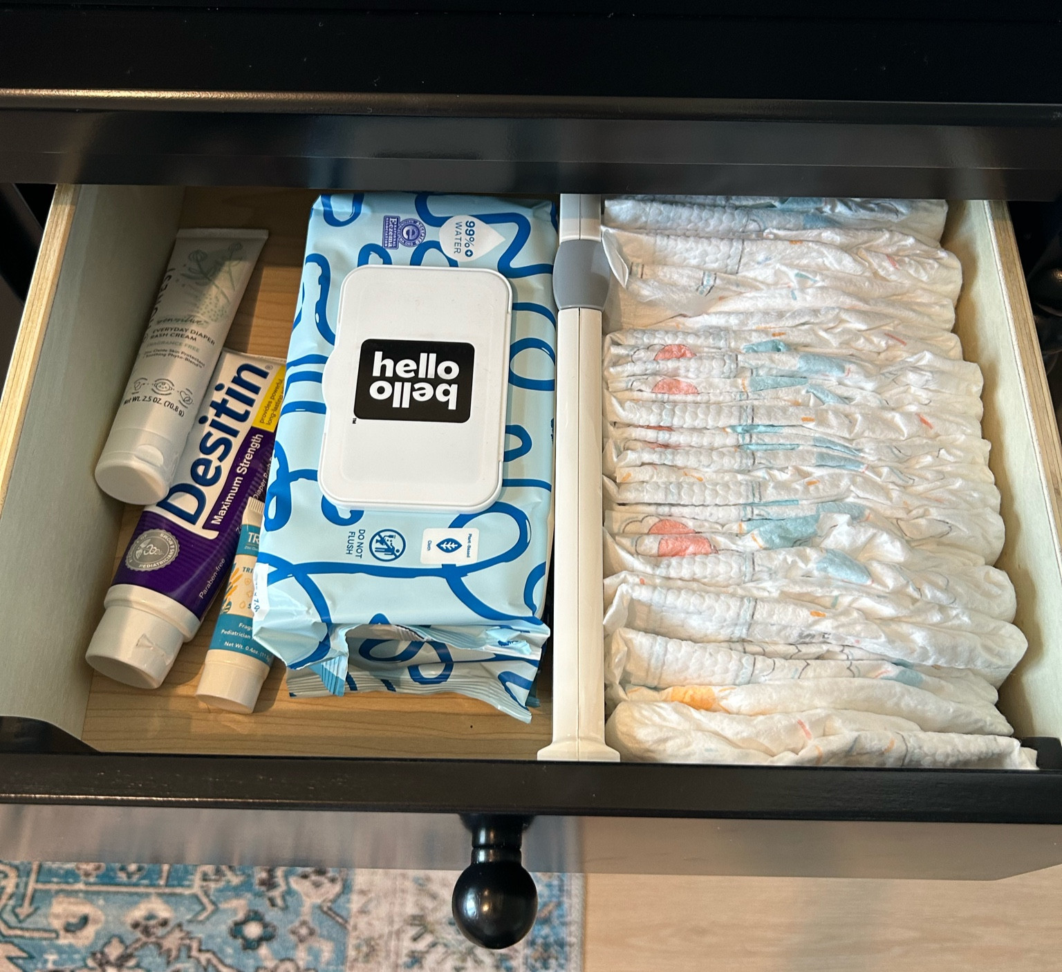 Diaper drawer organization in our nursery nook! We have just enough room for the essentials so we’re keeping it simple. Huggies are my favorite newborn diapers. I’ve tried cleaner brands but these are just what works best for blowouts and newborn boys in my experience. Plus! They’re in them for suchhhh a short time between changes, right now. Fav wipes & creams linked. Desitin is still my go-to for tough rashes. We don’t use often- just as needed. 

Baby care
Diapers and wipes
Nursery essentials
Newborn baby boy  

#LTKhome #LTKbump #LTKbaby