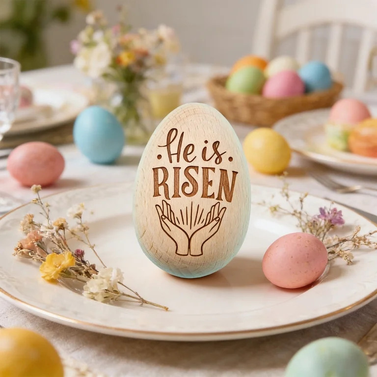 Happy Easter Decorations, Wooden Bible Verse Resurrection Eggs, Rabbit Bunny Christian Religious ... | Walmart (US)