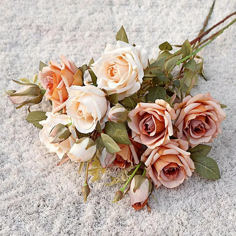 Windfall Artificial Flowers Real Looking Fake Roses with Stems for DIY Wedding Bouquets Baby Show... | Walmart (US)