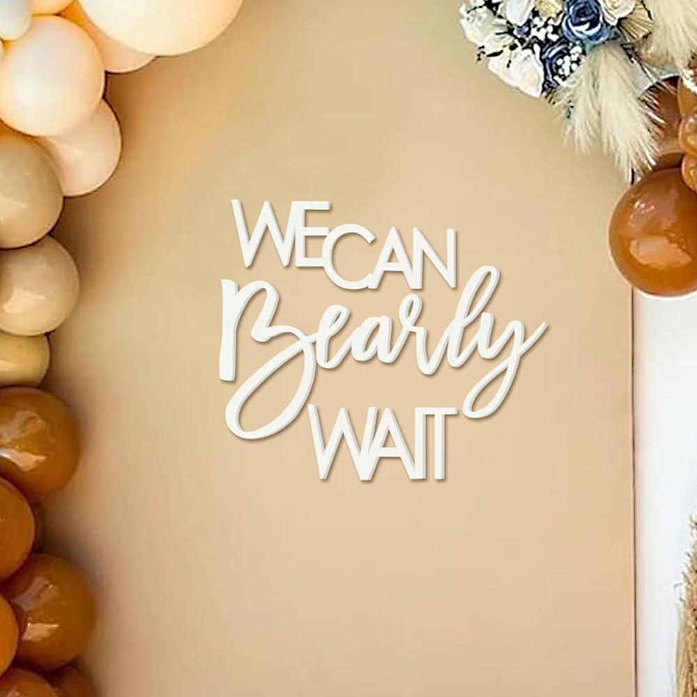 MASTRON We Can Bearly Wait Sign for Backdrop - Teddy Bear Themed Baby Party Banner Boy Girl Baby ... | Amazon (US)