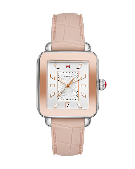 Deco Sport Silicone Embossed Watch in Desert Rose | Neiman Marcus