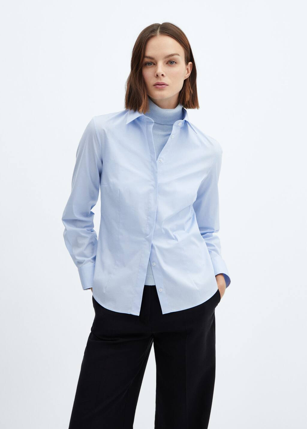 Fitted cotton shirt -  Women | Mango United Kingdom | MANGO (UK)