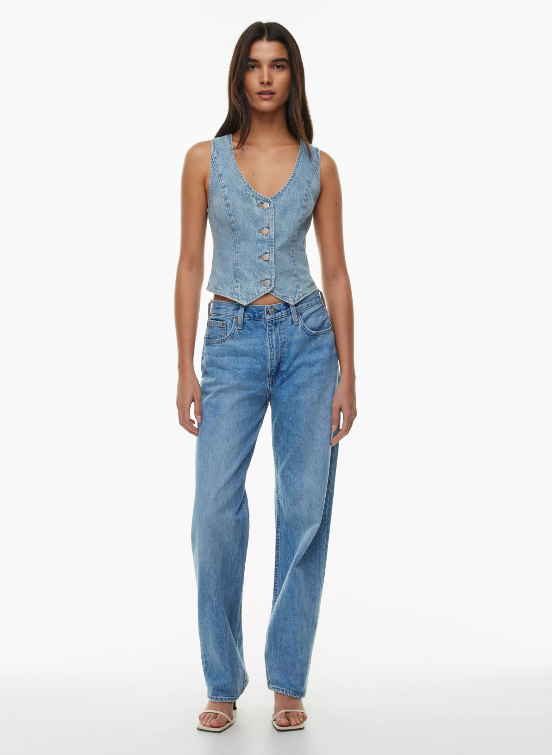 THE '90S MIA DENIM VEST | Aritzia