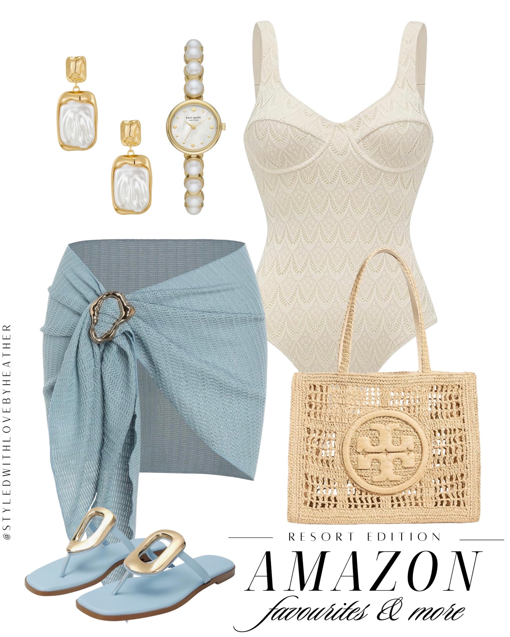 Resort outfit you’ll keep reaching for all season 🐚✨

This Amazon resort look is giving effortless coastal chic—featuring a flattering textured one-piece, a lightweight sarong cover-up, woven tote, and minimal gold accessories for that elevated vacation vibe 🌊☀️ Perfect for beach days, poolside lounging, cruises, and summer getaways.

If you love easy, put-together vacation outfits that look luxe without the price tag… this one is a must 🤍

Everything is linked on my LTK 🛍️ save this for your next beach outfit inspo!

 

 #LTKootd #LTKSwim #LTKTravel