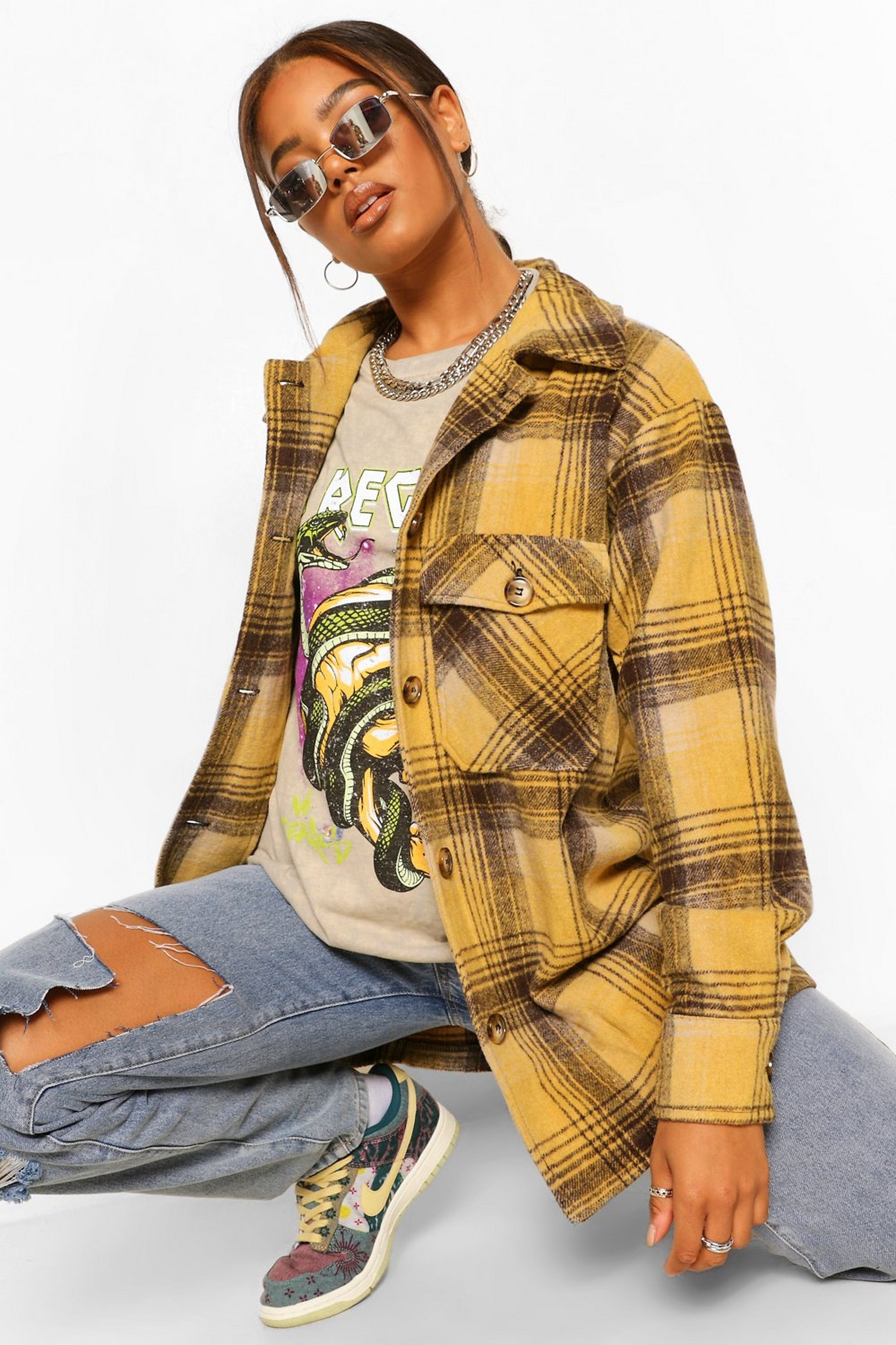 Brushed Flannel Shirt | Boohoo.com (US & CA)