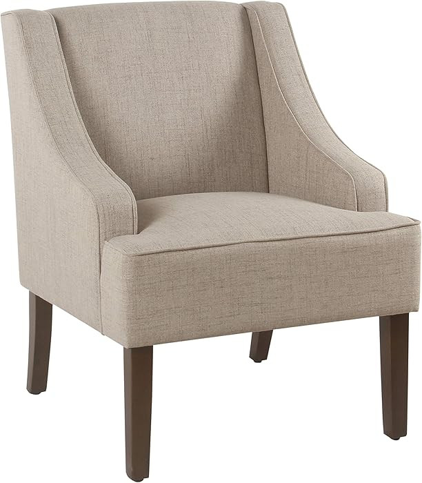 Homepop Home Decor | Upholstered Classic Swoop Arm Accent Chair | Accent Chairs for Living Room &... | Amazon (CA)