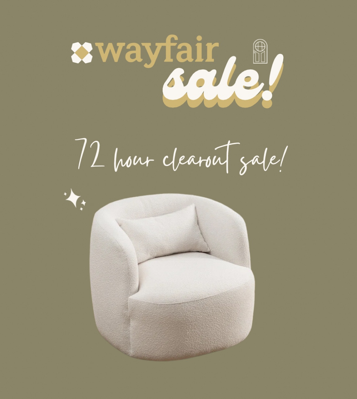 Wayfair swivel armchair! 72-hour clearout sale!

#LTKU #LTKSaleAlert #LTKHome