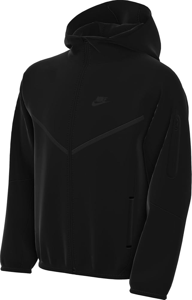 Nike Sportswear Tech Fleece Big Kids' Full-Zip Hoodie (HV5867-010, Black/Black/Black/) | Amazon (US)