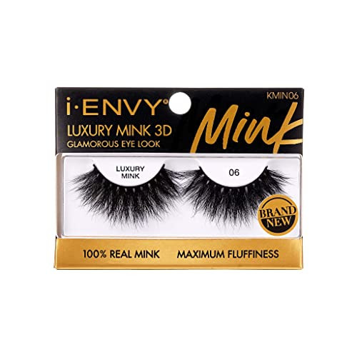 i-ENVY Luxury Mink collection 100% Real Mink (1 PACK, 6i-ENVY False Lashes Luxury Mink Collection Eyelashes 100% Real Mink Glamorous Eye Look Lashes Maximum Fluffiness 3D Multi-Curl Angle | Amazon (US)