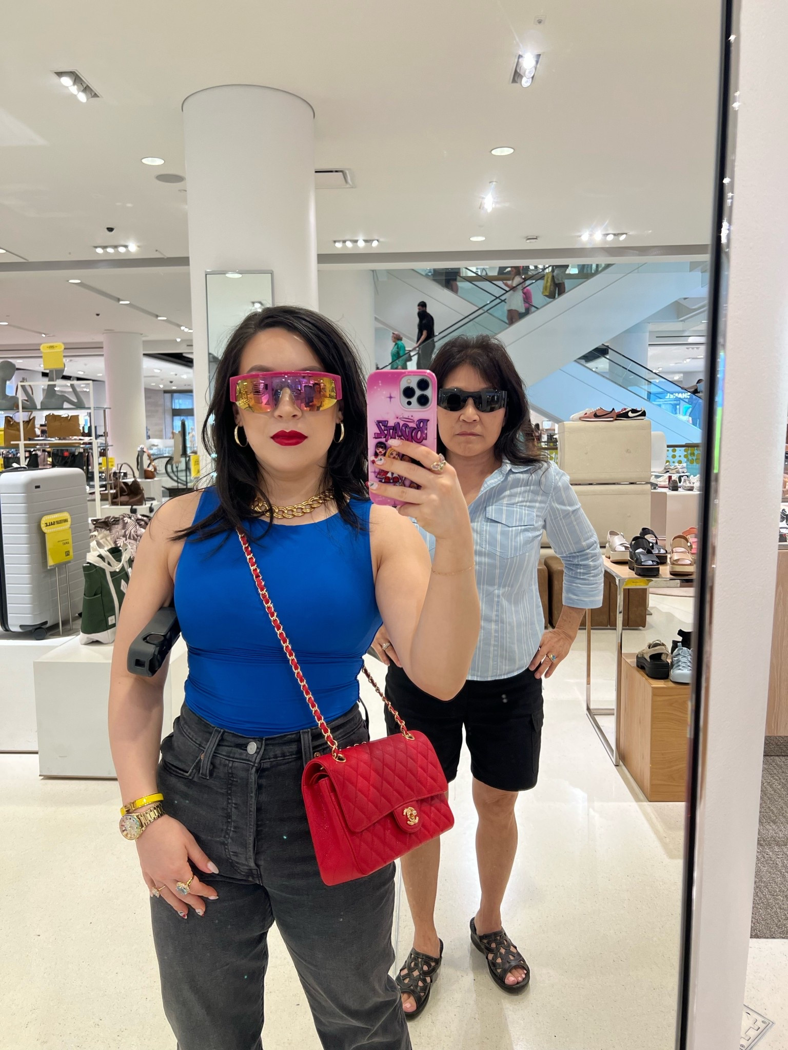 Why is my mom standing behind me like she is THE LAW? 👮🏻‍♀️

Wearing my fave summer uniform: comfy jeans and a sleek, form fitting top. And I never leave home without my vlogging camera! 🎥 

Jeans: size 27
Top: size small
Lipstick: Urban Decay Lip Bond shade Unbreakable

#LTKFindsUnder50 #LTKPetite