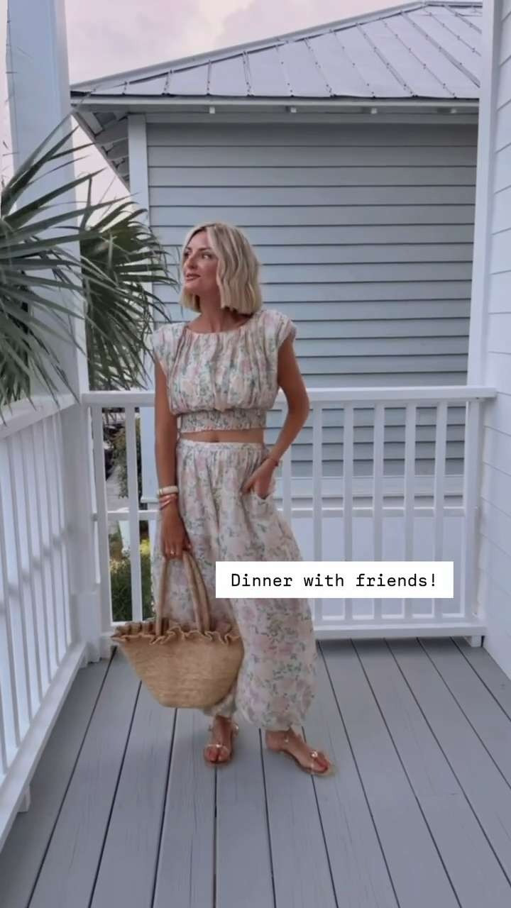 I wore this floral matching set for dinner with friends at the beach! I have been trying out this style of pant, and I've actually really liked them! Wearing S!

Loverly Grey, matching set, vacation looks, summer outfit, dinner outfit 

 #LTKSeasonal