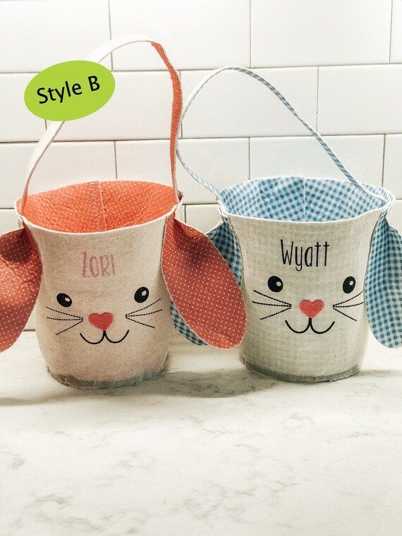 Personalized Easter Basket Easter Bucket Bunny Bag | Etsy | Etsy (US)