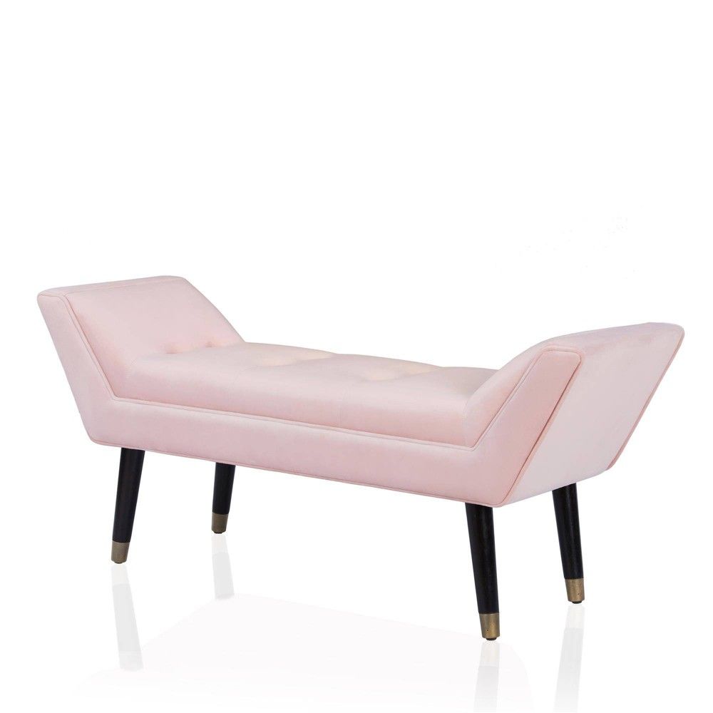 Allura Velvet Tufted Bench Pink - CosmoLiving by Cosmopolitan | Target