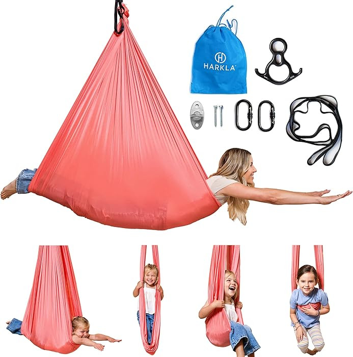 Harkla Sensory Swing for Kids & Adults - Holds 300lbs, Indoor Sensory Swing for Hug Like Calming ... | Amazon (US)
