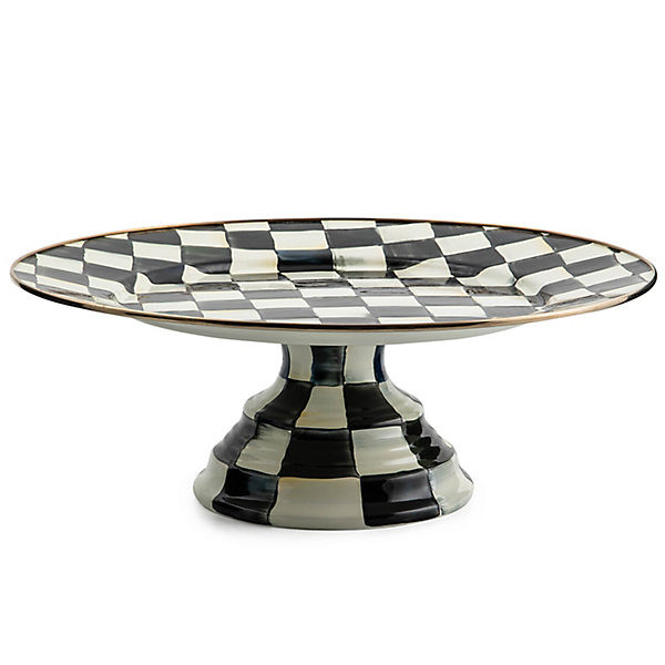 MacKenzie-Childs Courtly Check Large Pedestal Platter | MacKenzie-Childs