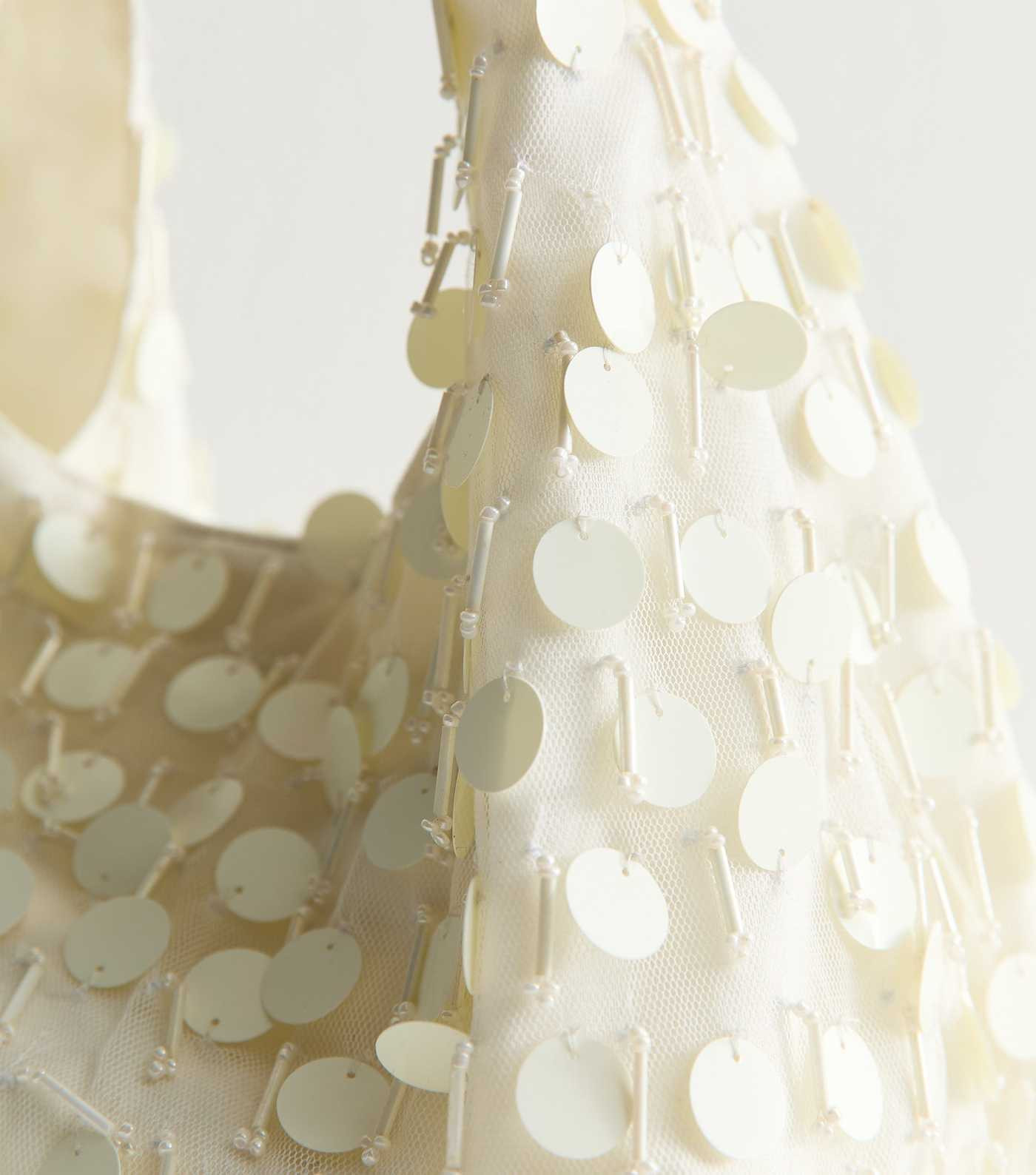 White Sequinned Organza Clutch Bag | New Look | New Look (UK)