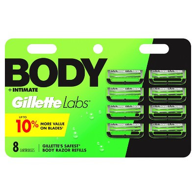 Gillette Labs Body + Intimate 5-Blade Men's Razor Blade Refills Compatible with Exfoliating Bar Body + Intimate Razor - 8ct | Target