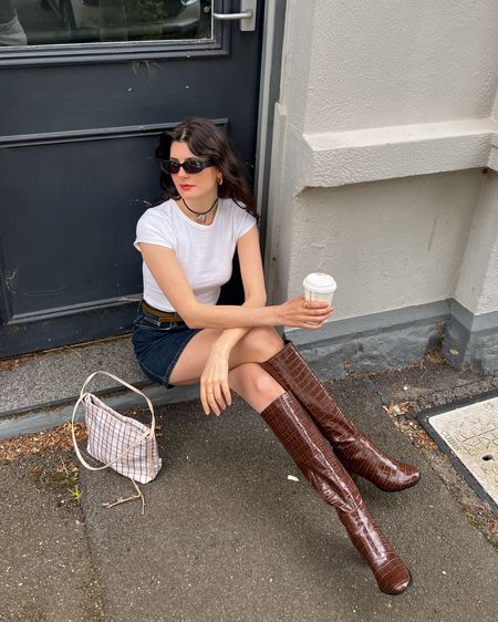 Skirt + bag: glassons
Top: linked exact
Boots: asos design 