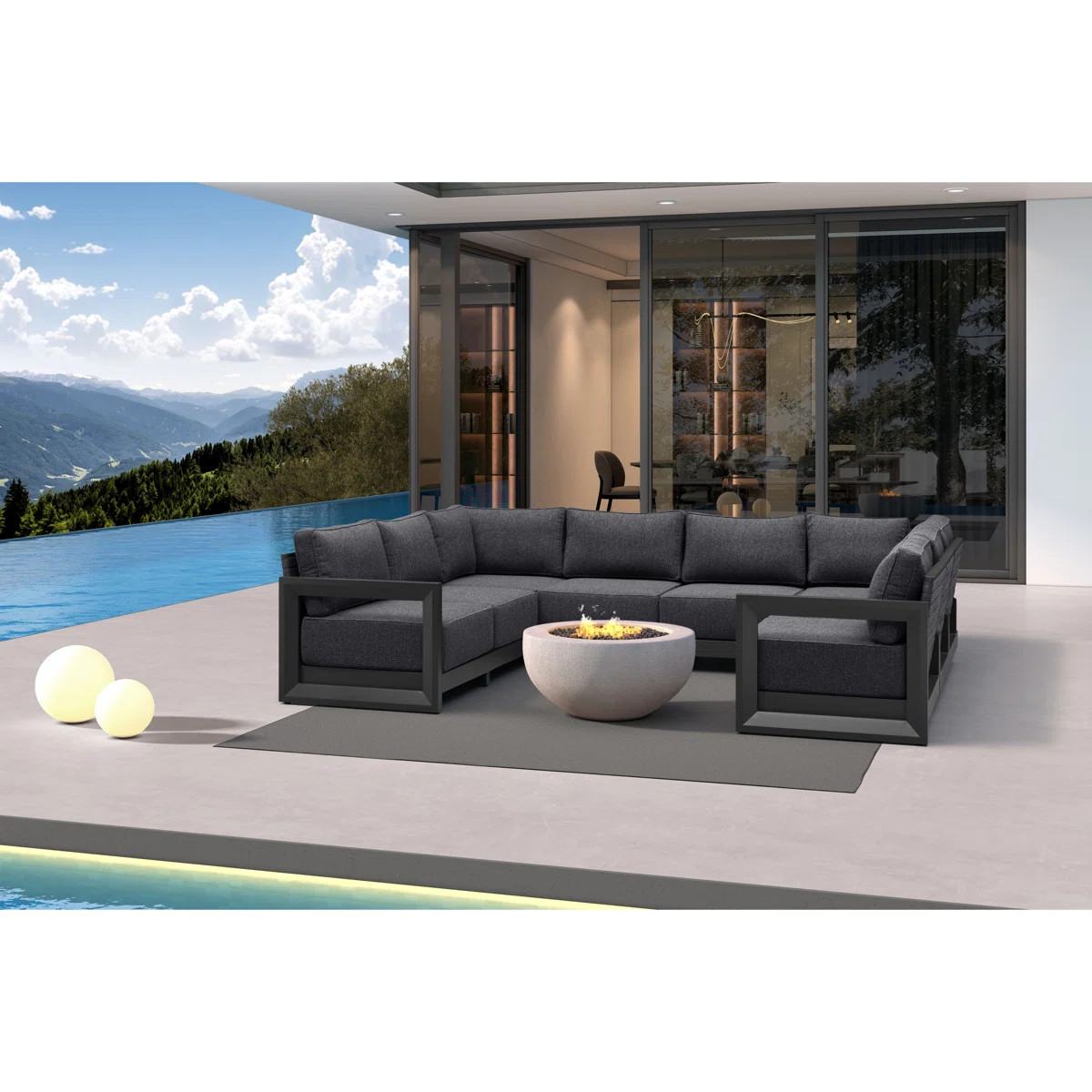 Purple Leaf Patio Furniture Set Outdoor Couch With 9.6" Thick Cushion And Soft Pillows Modern Out... | Wayfair North America