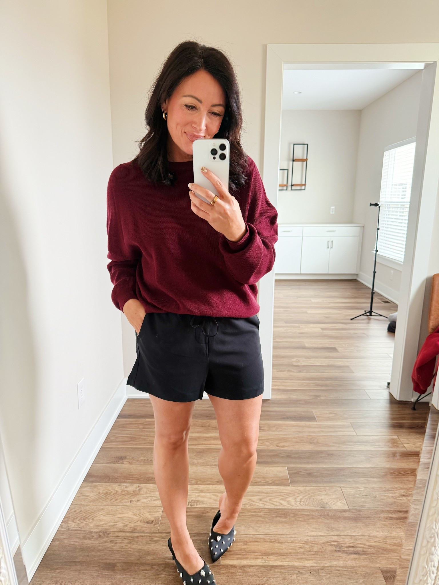 TARGET 🎯 TUESDAY
• medium sweater - oversized fit 
• medium shorts - true to size 
• heels true to size - very comfy 

#LTKootd #LTKSaleAlert #LTKFindsUnder50