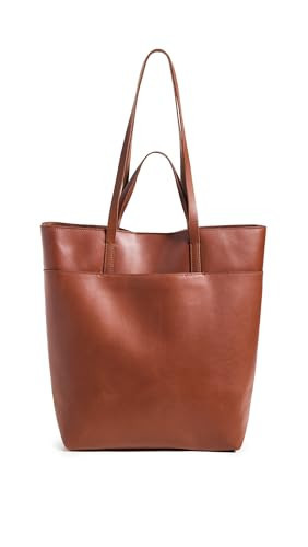 Madewell Women's The Essential Tote in Leather, Warm Cinnamon, Brown, Red, One Size | Amazon (US)