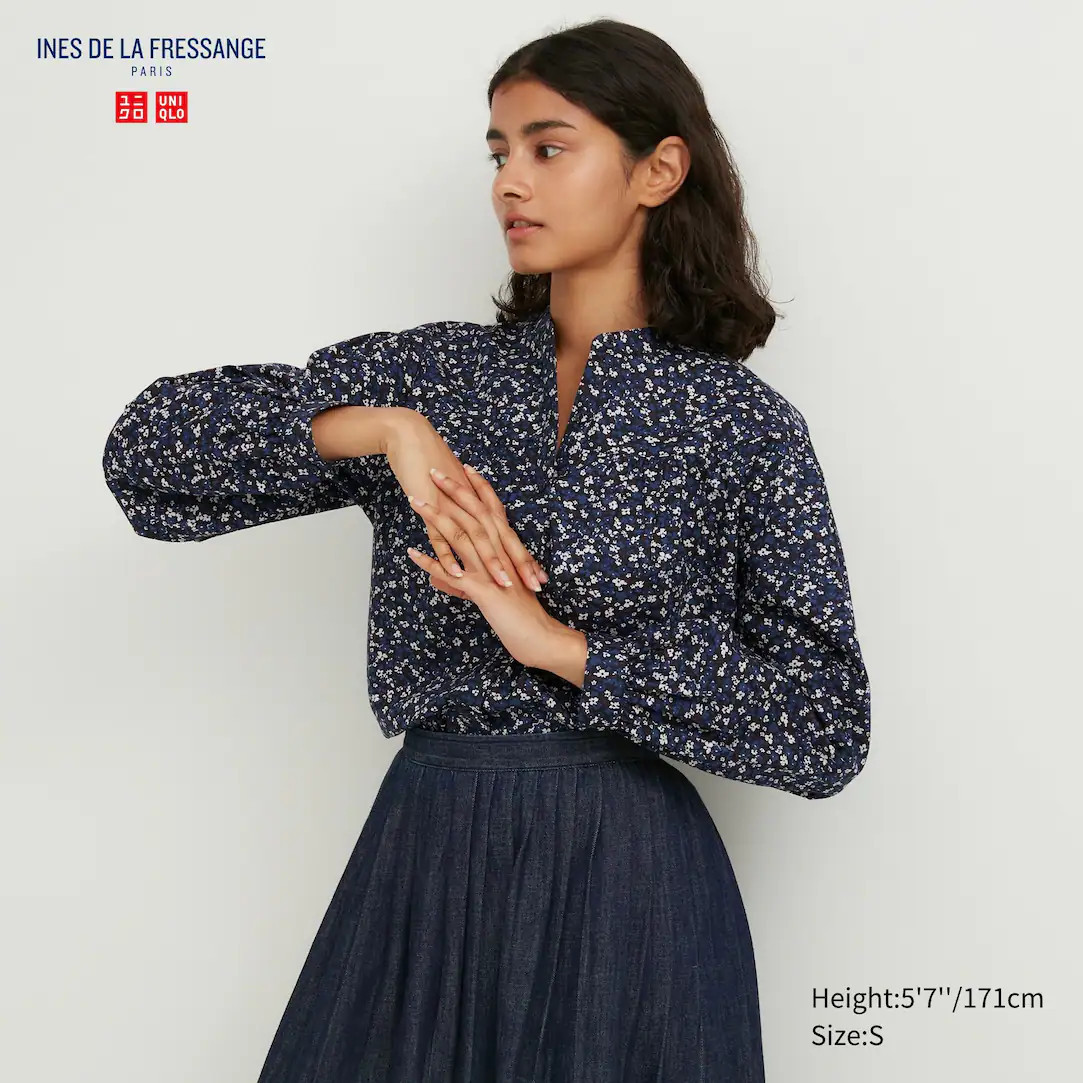 Blouse met Voluminieuze Lange Mouwen | UNIQLO | Uniqlo NL