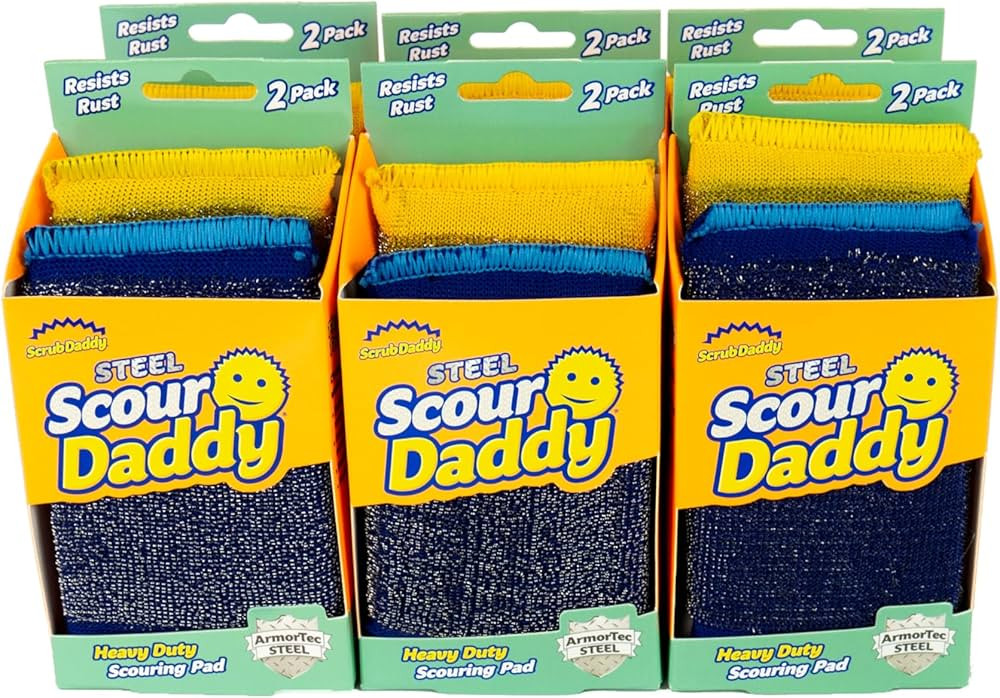 Scrub Daddy Steel Scour Pads - Scour Daddy - Stainless Steel Scouring Pad - Stainless Steel Fiber... | Amazon (US)