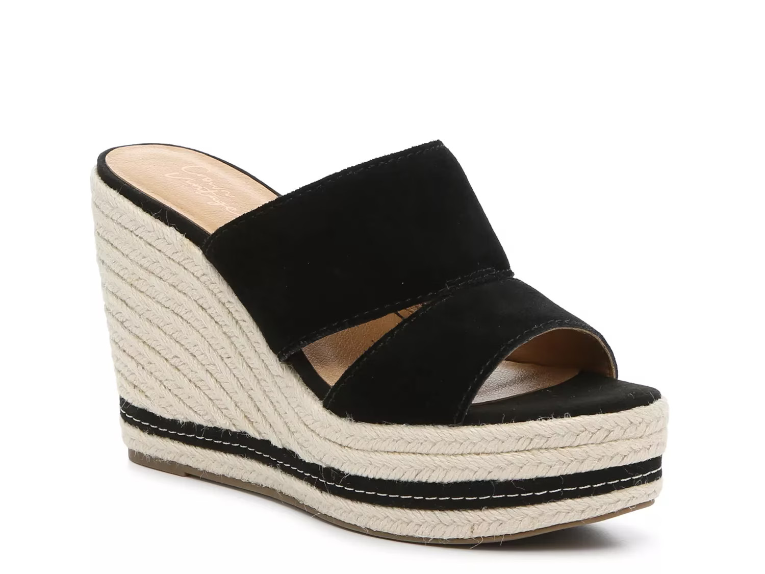 Crown Vintage Erasin Espadrille Wedge Sandal | Women's | Black Suede | Size 11 | Sandals | Espadrill | DSW