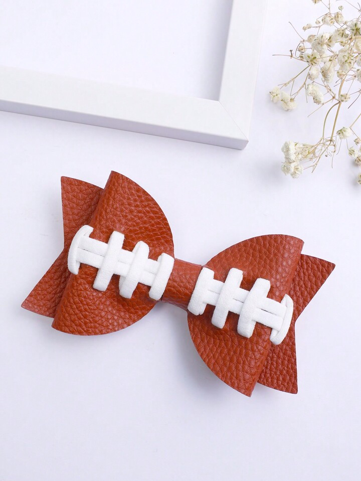 1pc Football Bobby Hair Bow For Girls,Large PU Rugby Hair Clip,Big Cheer Up Hairpin For Teens Gir... | SHEIN
