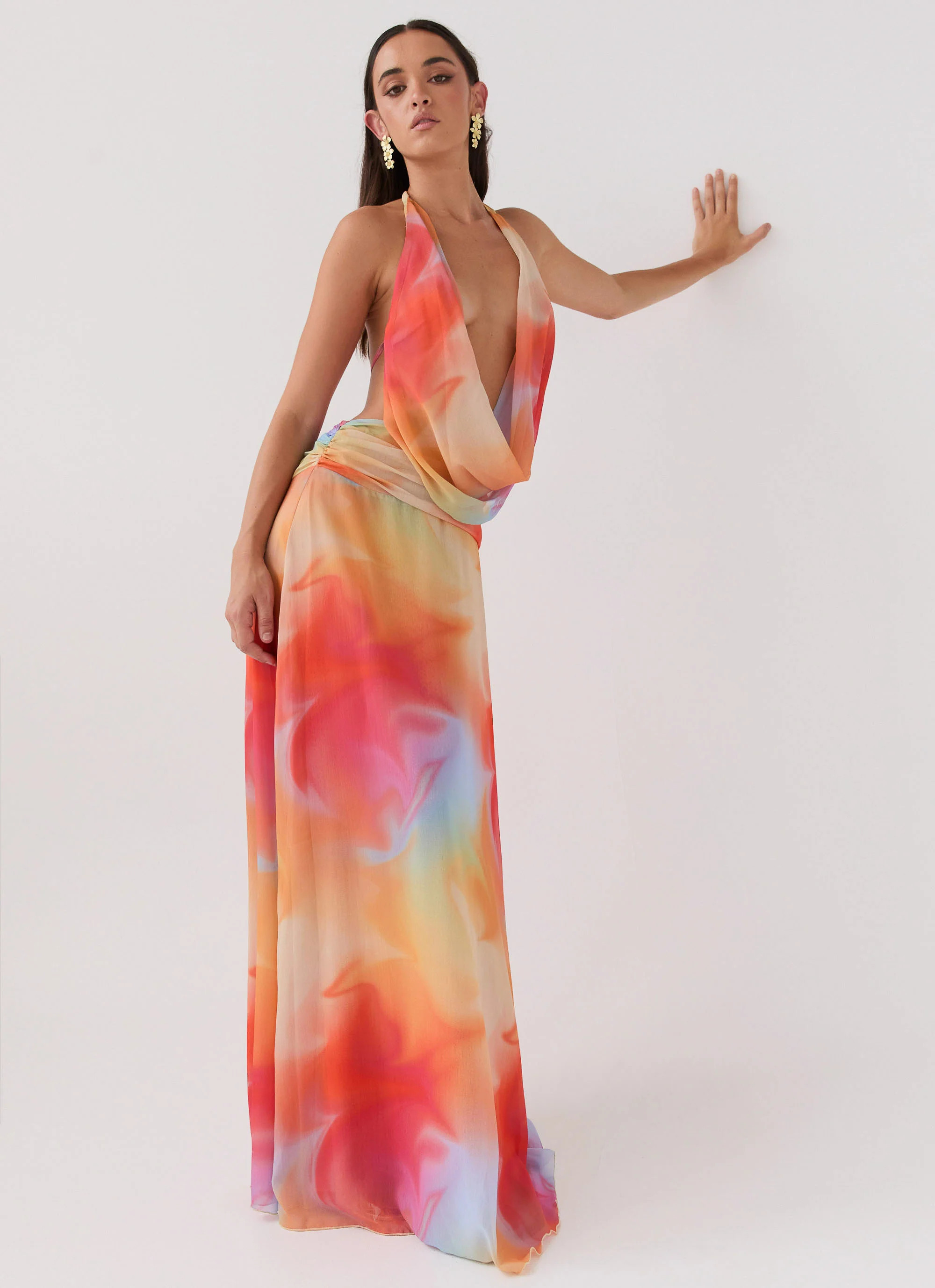 Elysia Chiffon Maxi Dress - Rainbow | Peppermayo (Global)