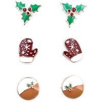 Tell Your Tale 3 Set Xmas Earrings | Mistletoe, Mittens, Ornament | Etsy (US)