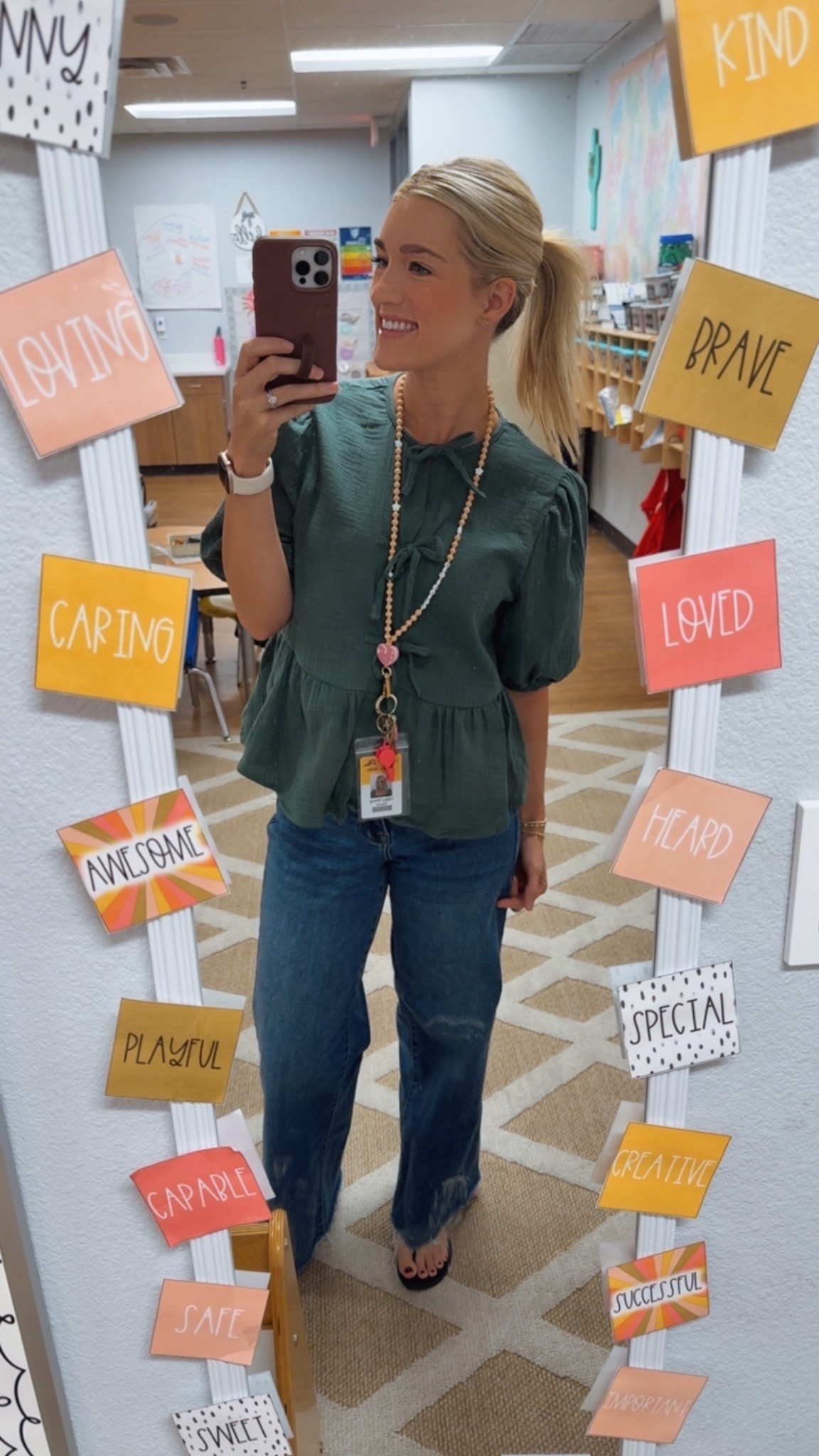 Casual work outfit
Top is a medium
Jeans size 25

#LTKWorkwear #LTKootd