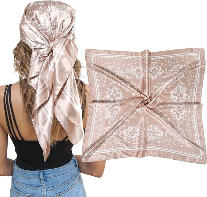 AWAYTR Satin Silk Scarf - Large Hair Bandana, Sleeping Wrap for Women | Amazon (US)