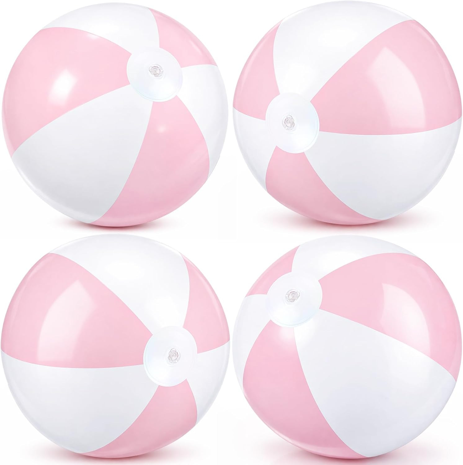 MiniInflat 4 Pcs 16 Inch Pastel Inflatable Beach Balls Bulk Large Macaron Pink Inflatable Decorat... | Amazon (US)