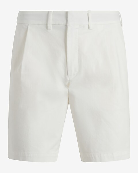 Pleated 8" Stretch Modern Chino Shorts | Express