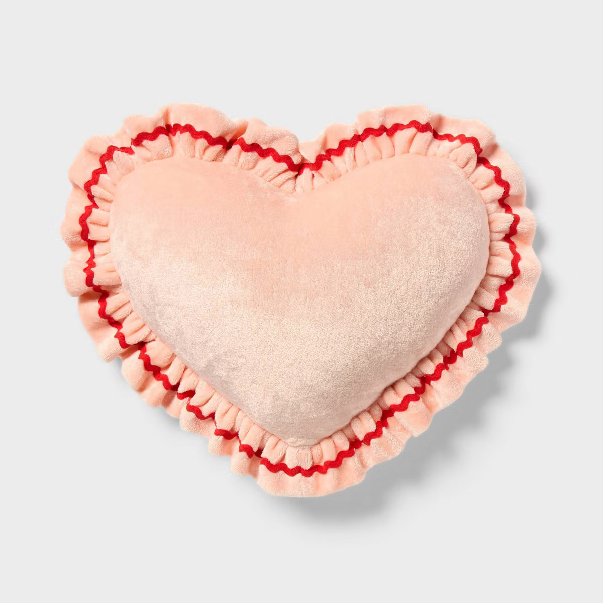 Velvet Ruffle Heart Kids' Novelty Plush Pillow Pink - Pillowfort™ | Target