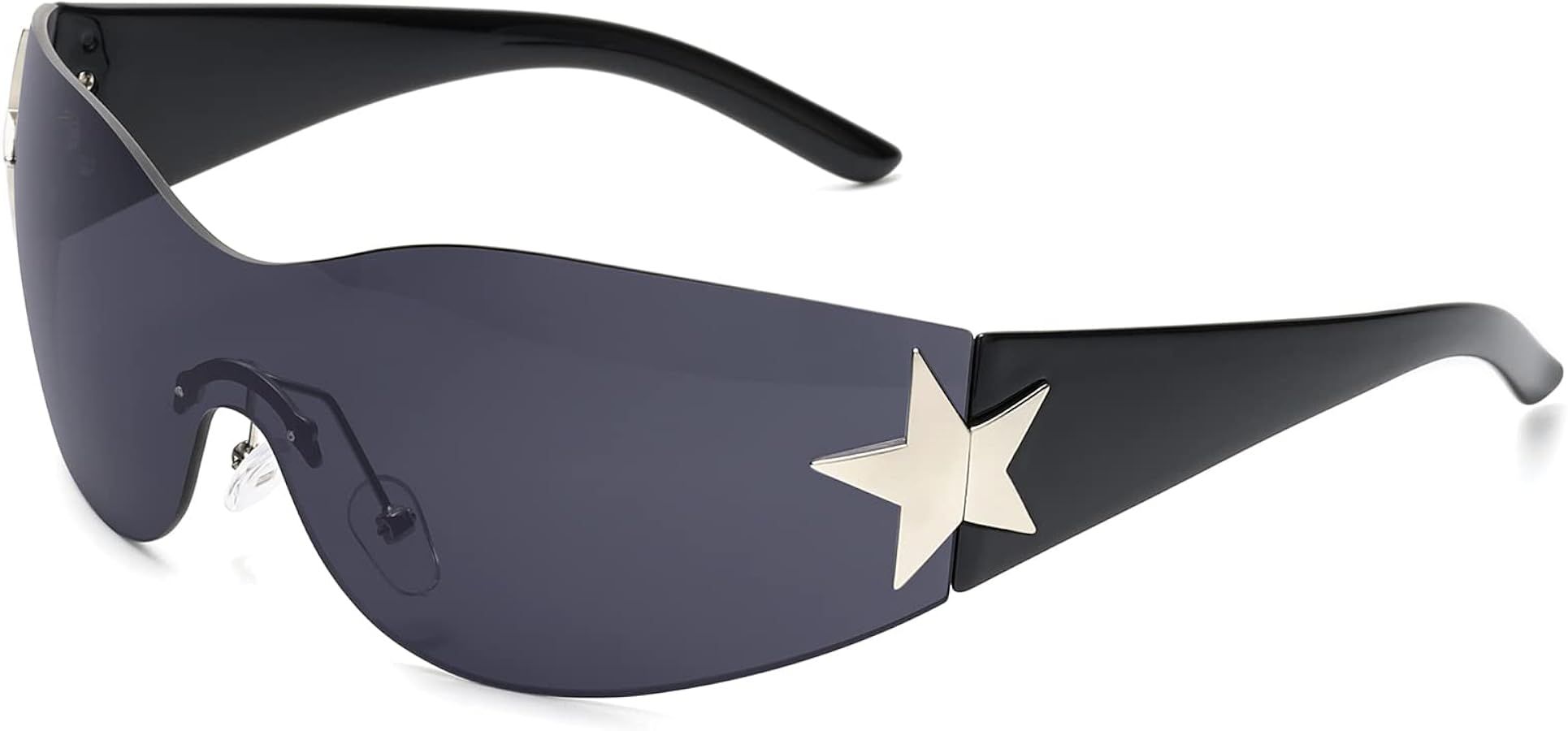 Rimless Y2K Sunglasses for Women Men Wrap Around Fashion Sunglasses Oversized Frameless Trendy Su... | Amazon (US)