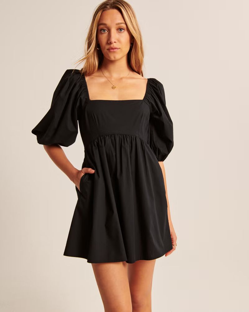 Puff Sleeve Flirty Romper | Abercrombie & Fitch (US)