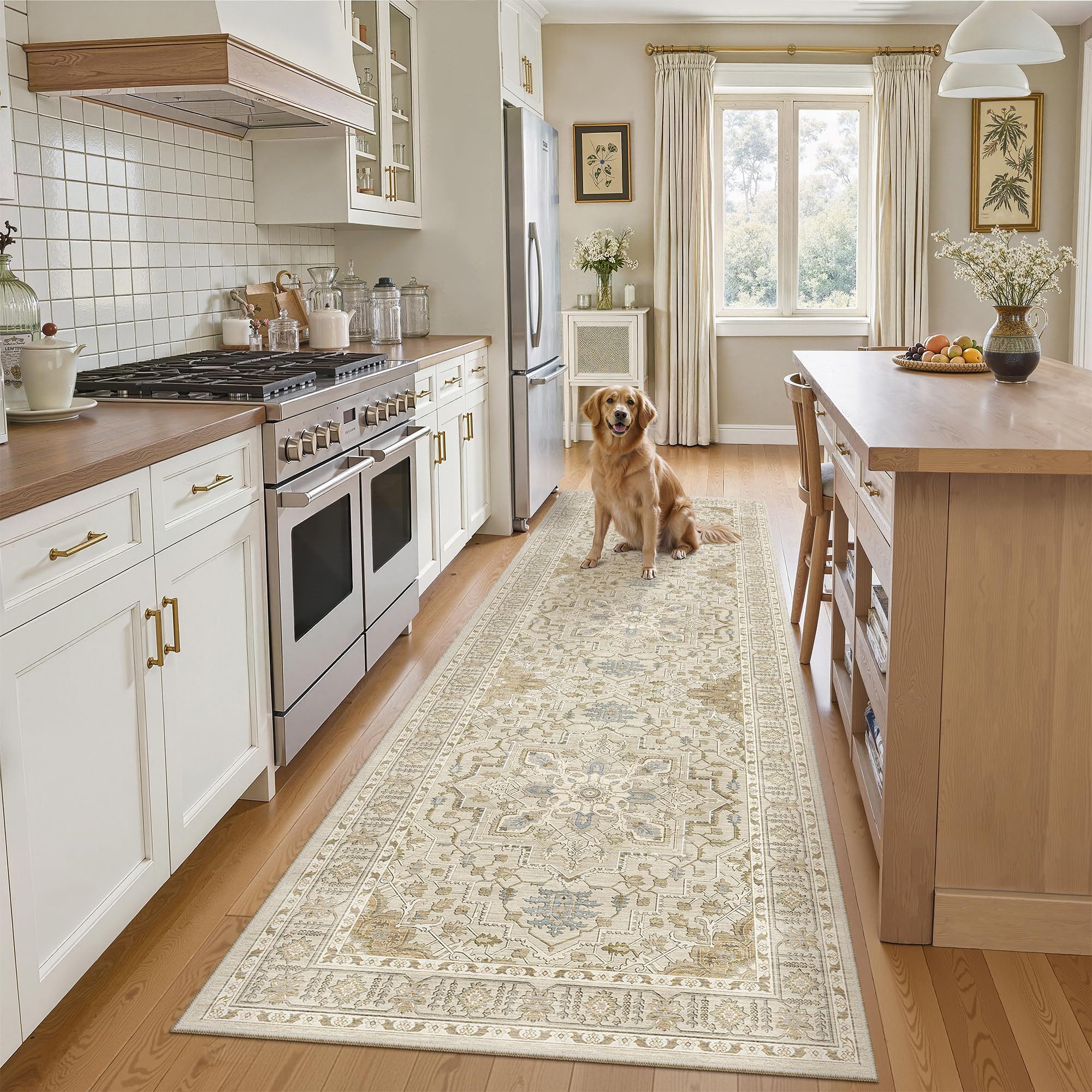 Madane Runner Rug 2'6''x8' Kitchen Runners, Printed Vintage Washable Hallway Rugs Soft Non-Slip L... | Amazon (US)