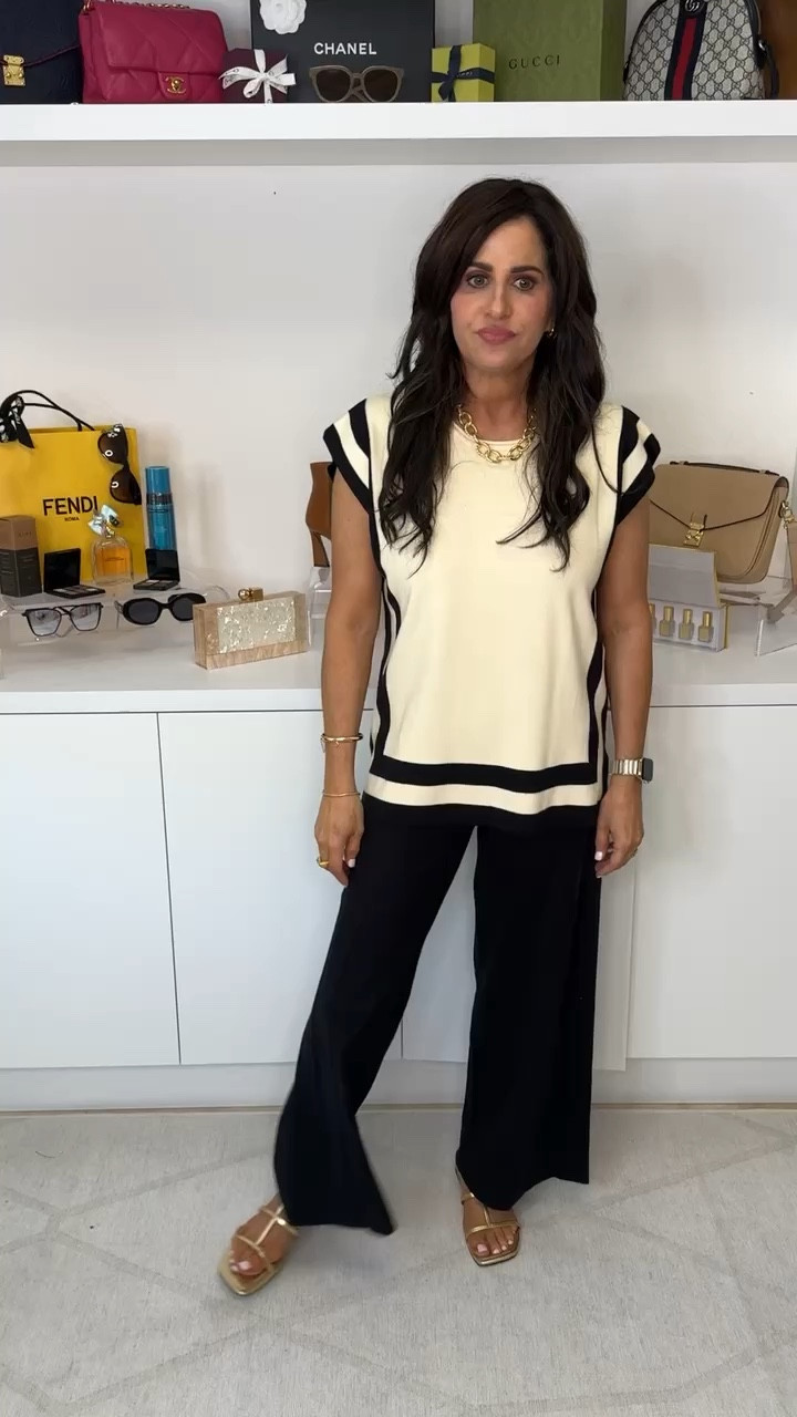 Comfy and stylish set. Sold together , available in a variety of colors . Wearing a size sm. Sandals TTS 

#LTKOver40 #LTKStyleTip #LTKVideo