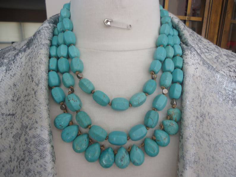 SILPADA Multi Strand Dyed Howlite and Sterling "drops in the Ocean" Necklace - Etsy | Etsy (US)