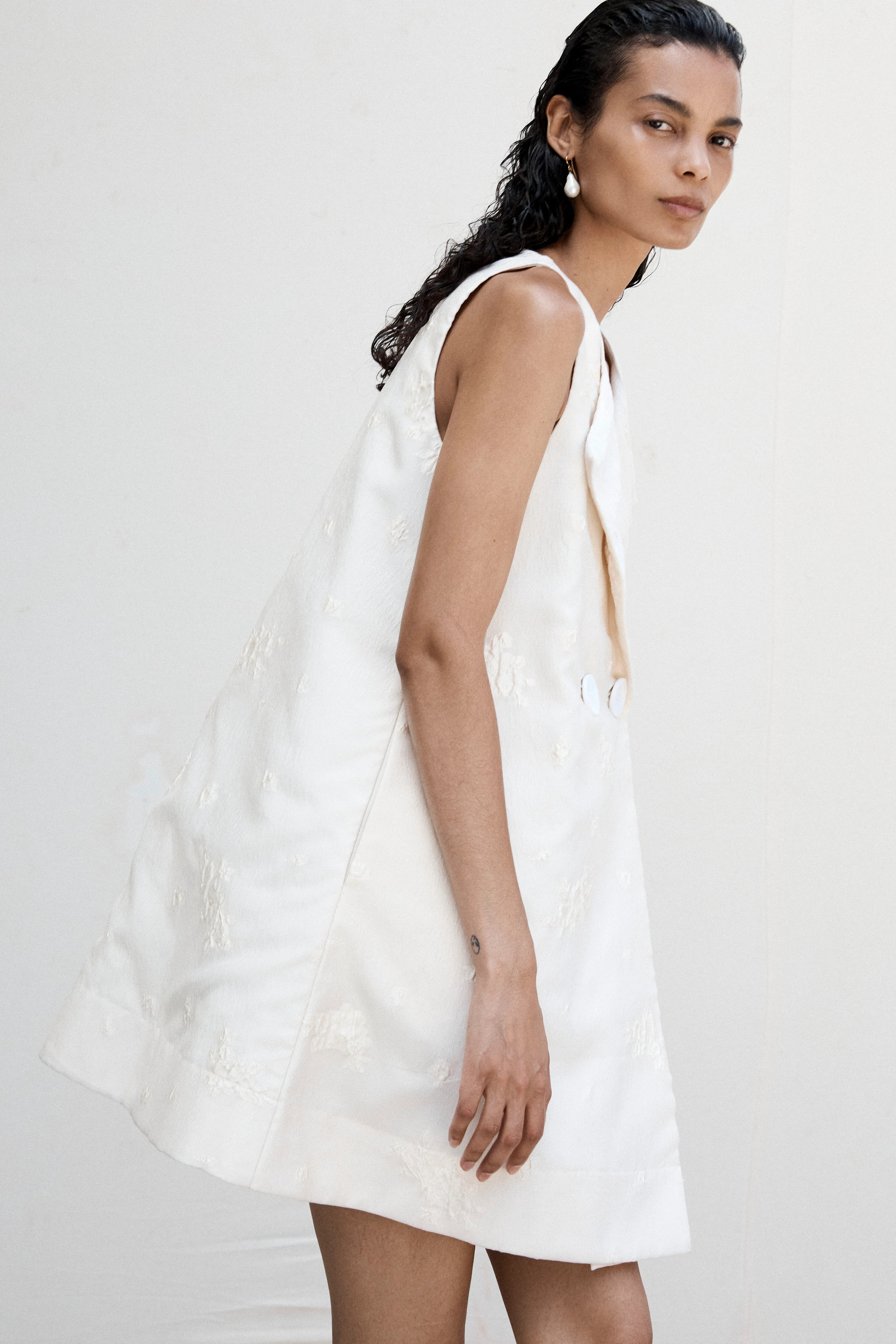Suki Dress — Bone Cotton Silk + Organza | Foemina | Foemina