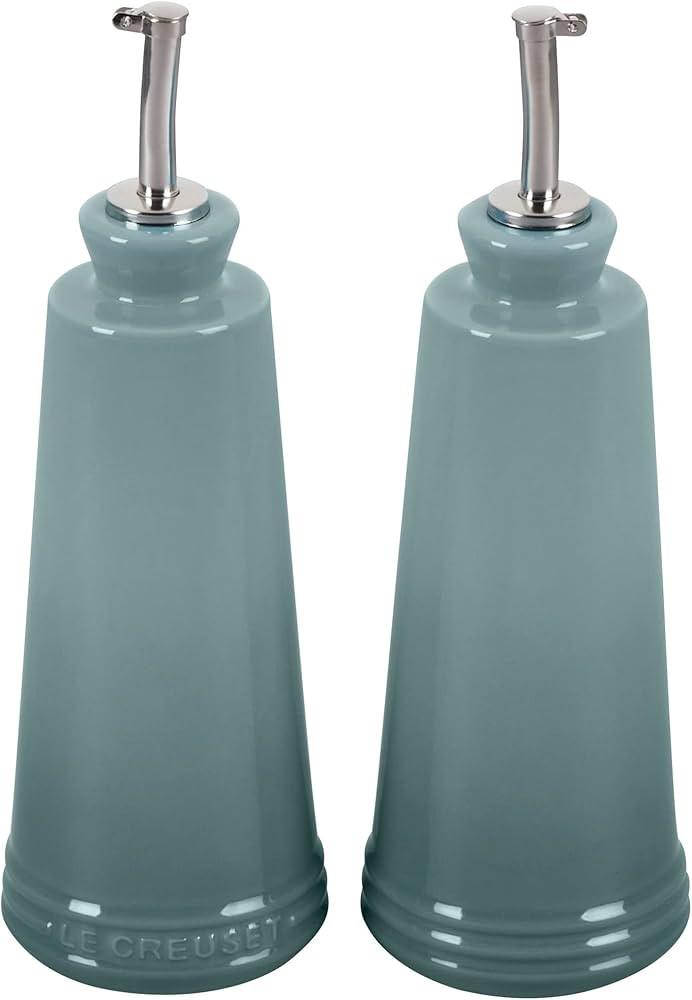 Le Creuset Stoneware Oil and Vinegar Set, Sea Salt, 10 oz. | Amazon (US)