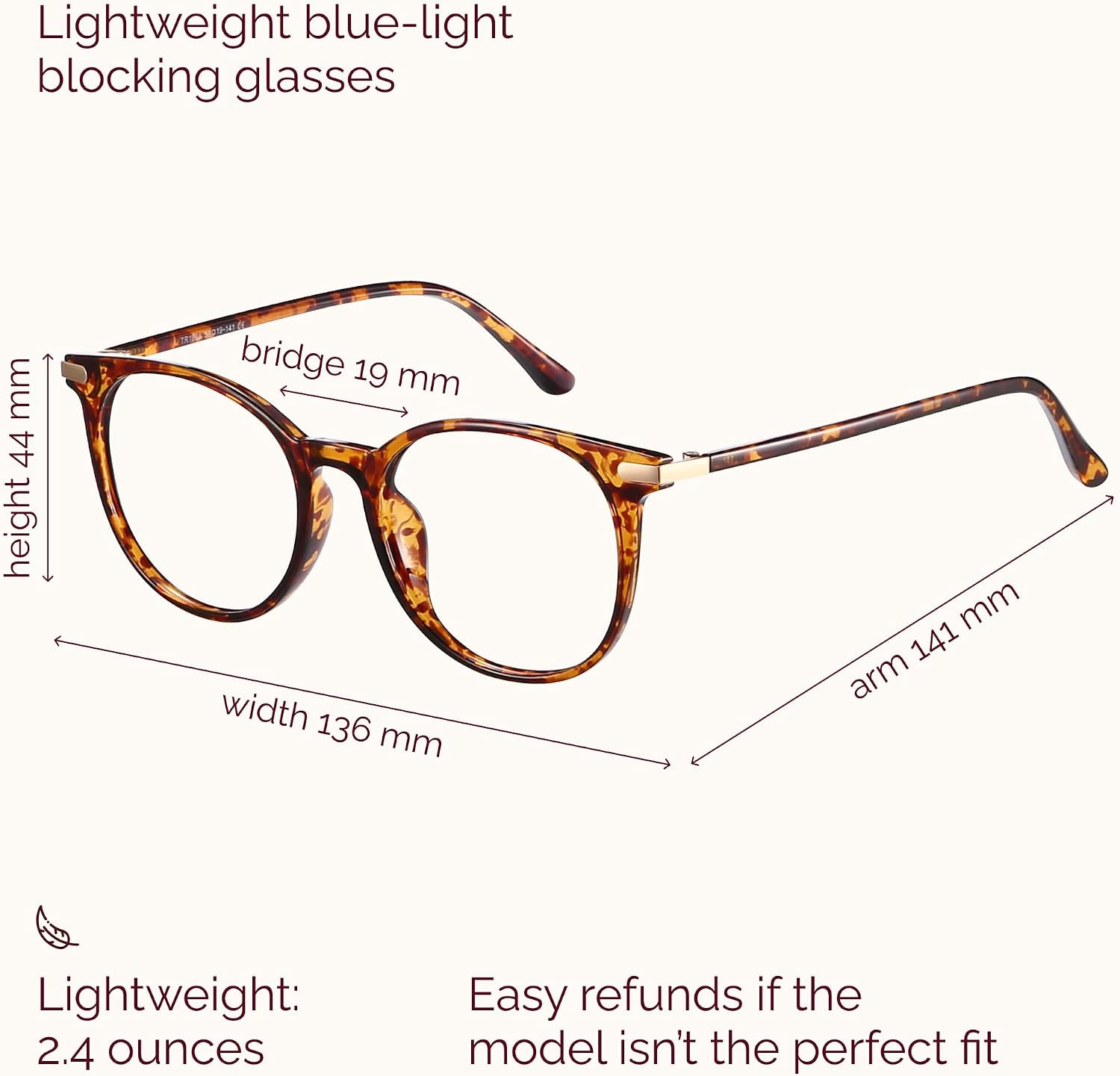 Gaoye Blue Light Blocking Glasses, Retro Round Eyewear Frame Anti Eyestrain Computer Glasses for ... | Amazon (US)