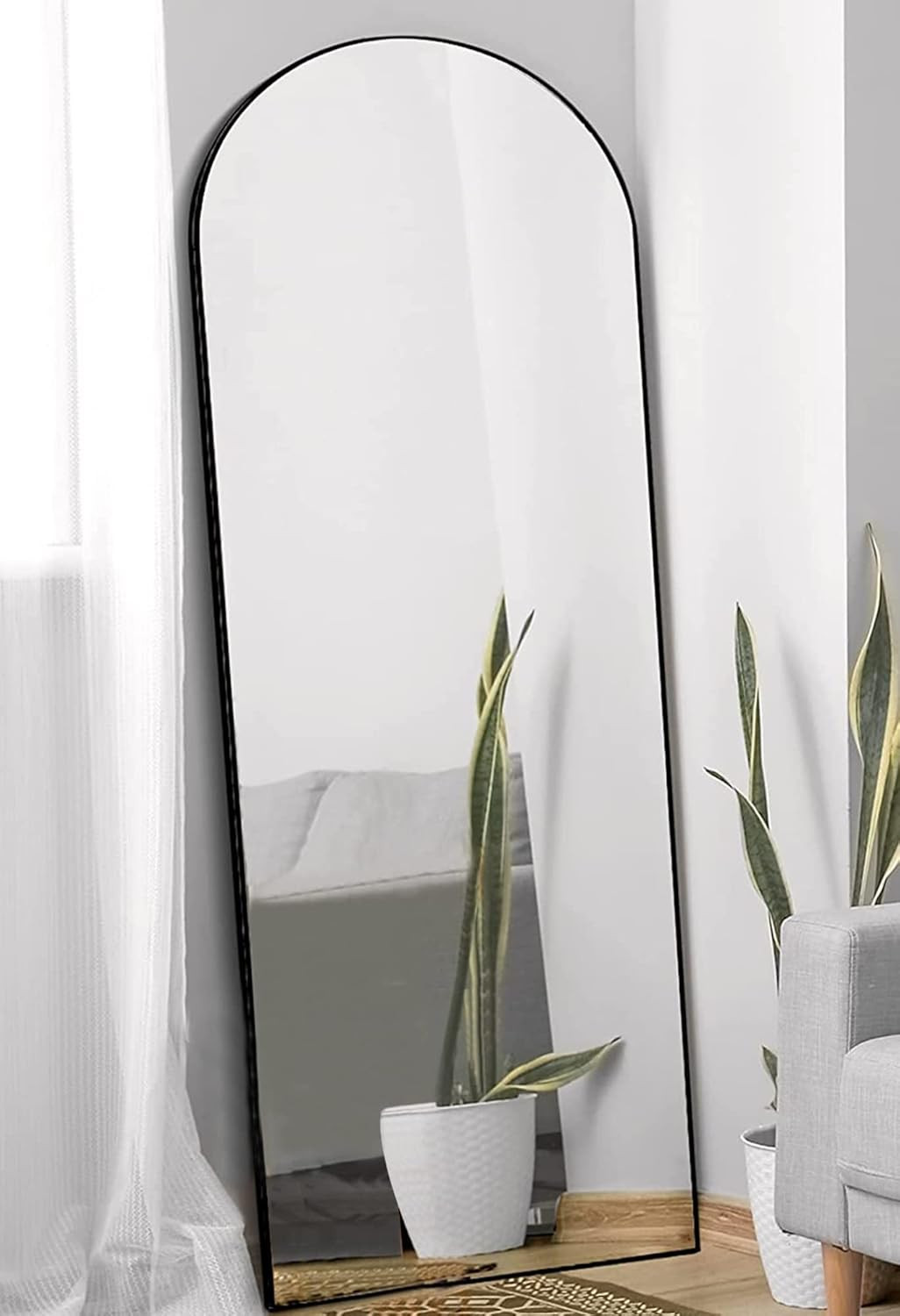 Sollertia Full Length Mirror Arched Mirror Wood Frame Standing Mirror Full Length, Large Arched M... | Amazon (US)